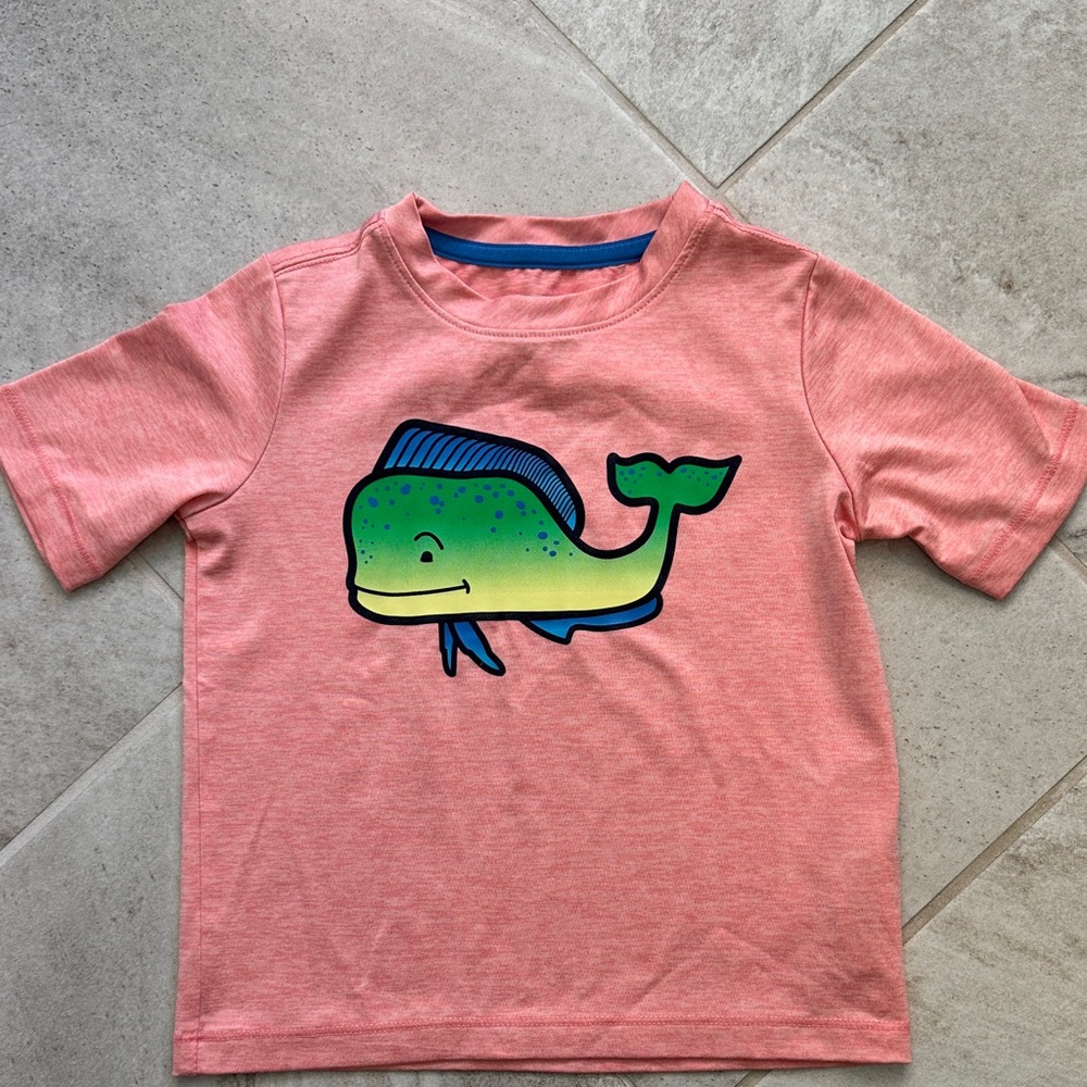 Vineyard Vines Coral and Blue Performance Tee- Mahi